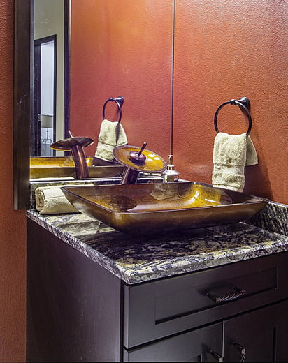 Sink in a transitional home in Massachusetts